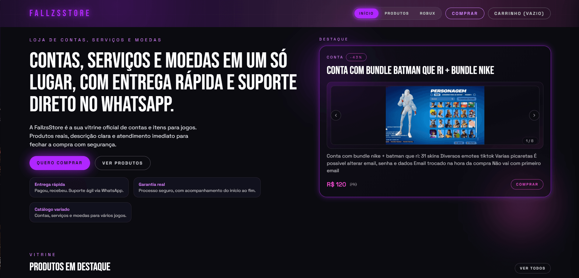 FallzsStore - E-commerce Gamer